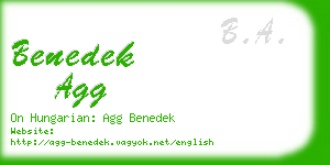 benedek agg business card